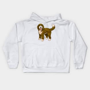 Dog - Bernadoodle - Cream and Brown Kids Hoodie